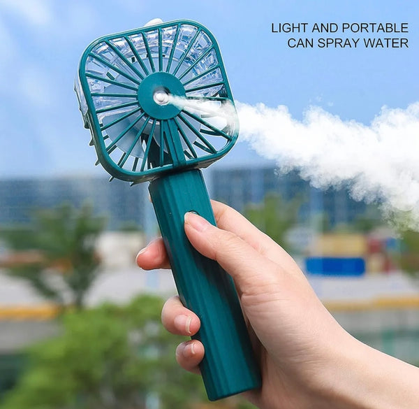 Portable/Flexible Mist Lash Fan – USB Rechargeable, Lightweight & Noiseless Handheld Cooling Fan with Misting Function ( cooling like mini air cooler )